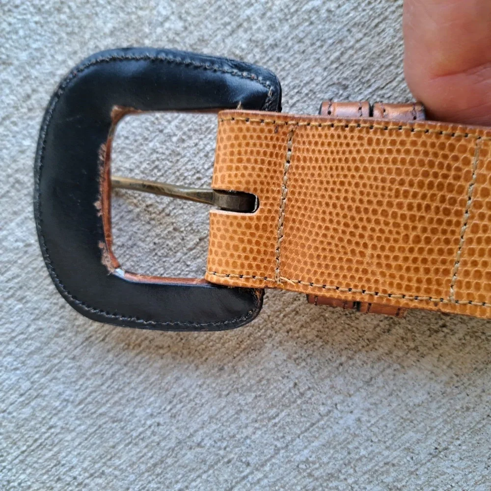 Talbots Women's Leather Belt Beige Size M 41.5 In